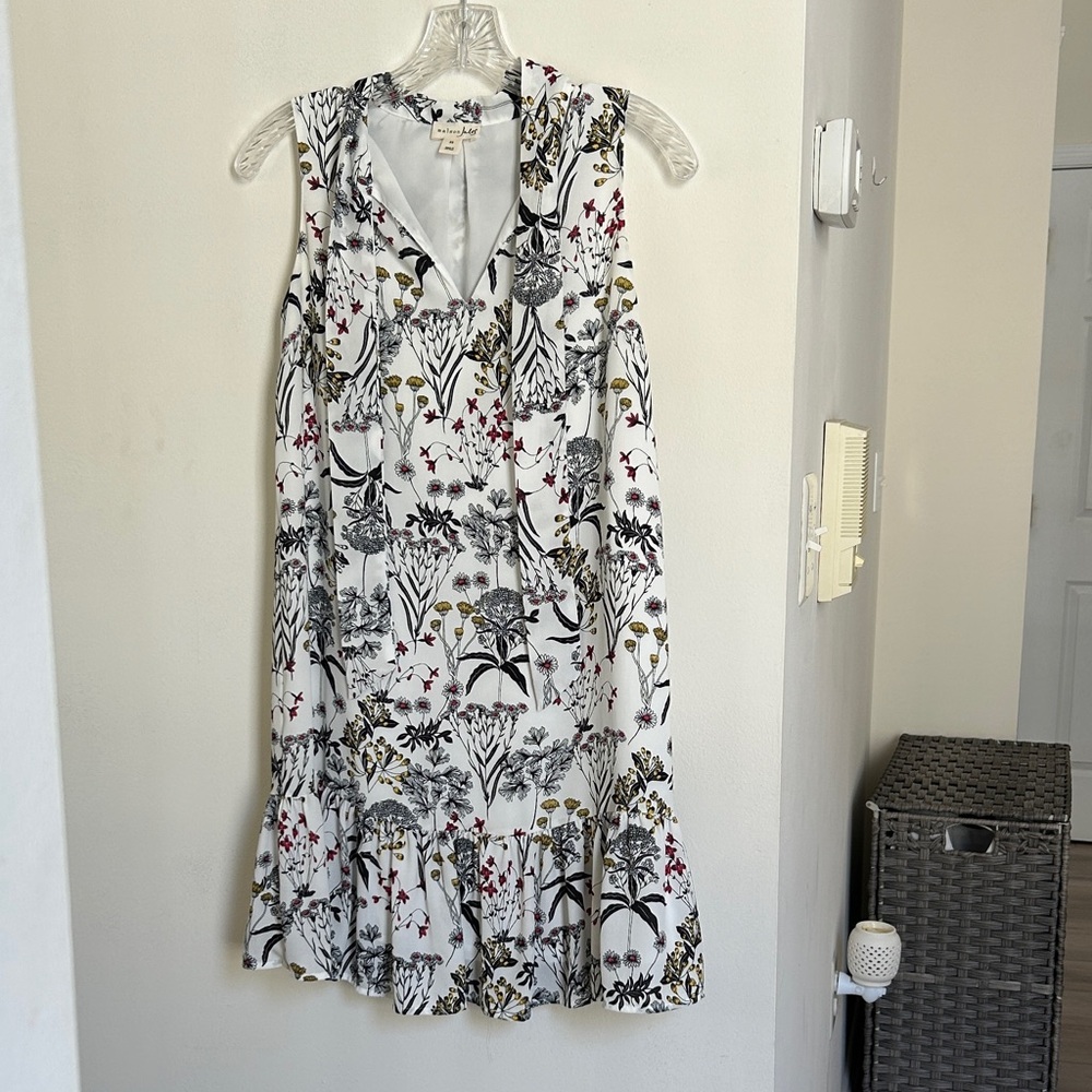 Floral Sleeveless Dress - black, yellow, red and White floral dress
